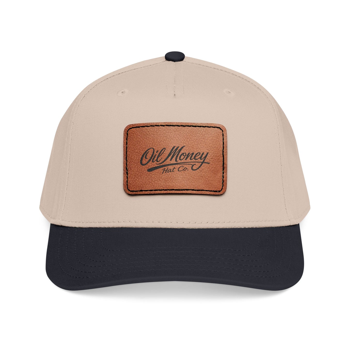 Leather patch oil cap