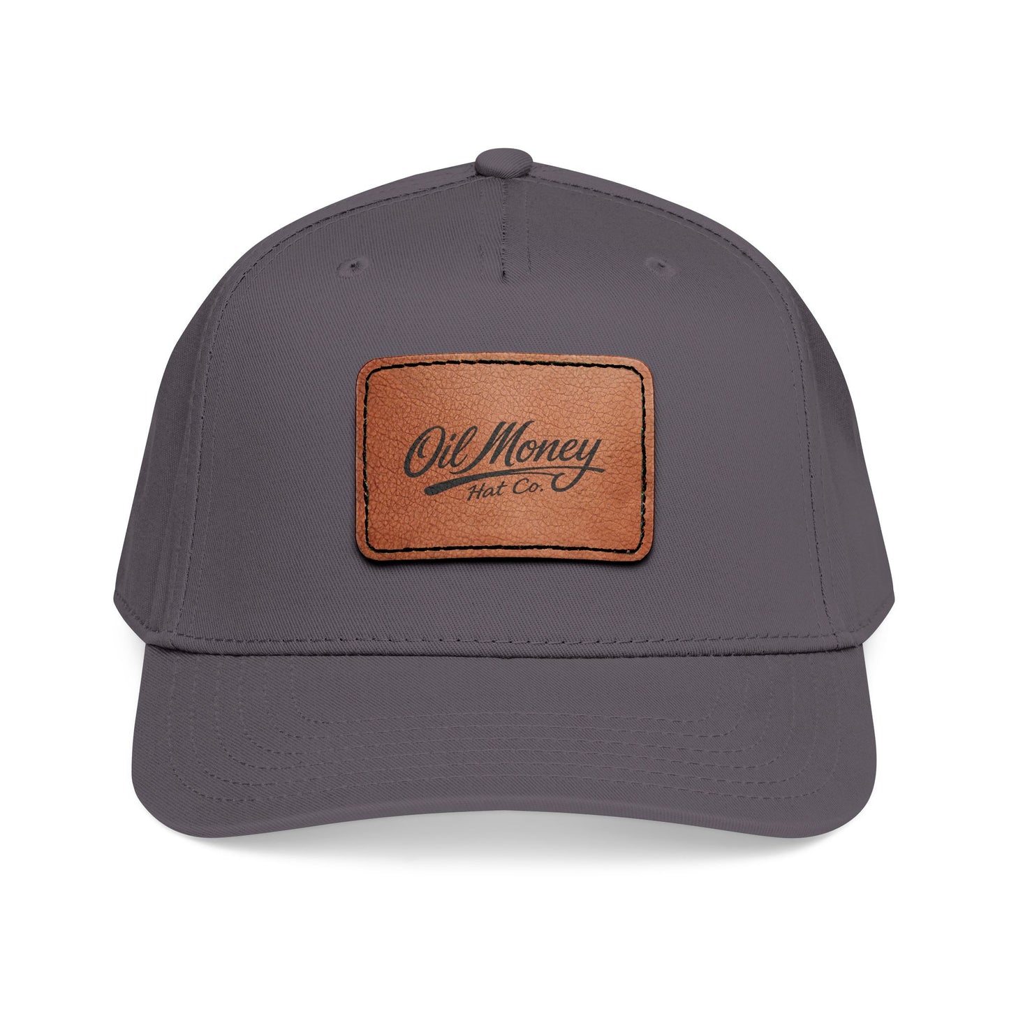 Leather patch oil cap