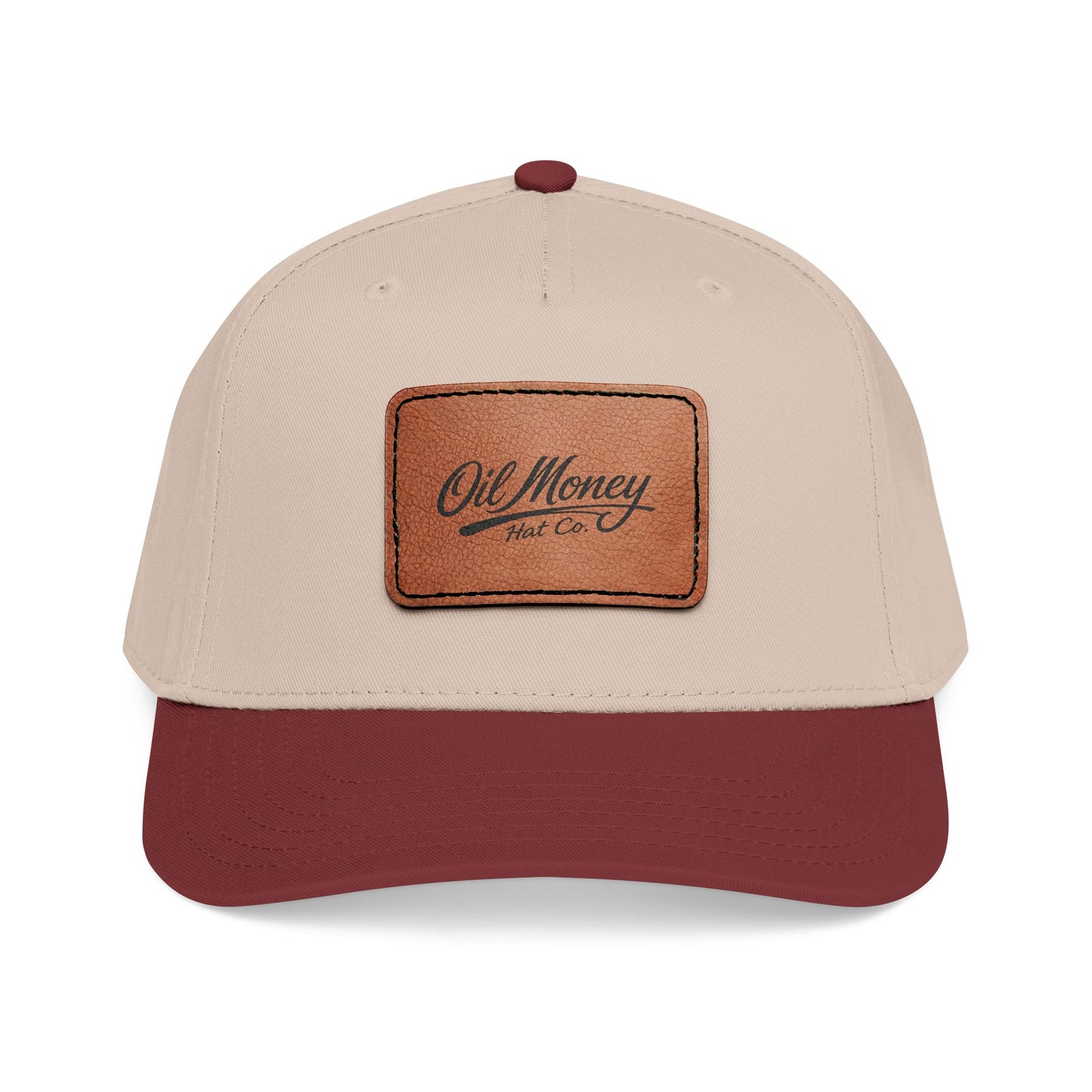 Leather patch oil cap