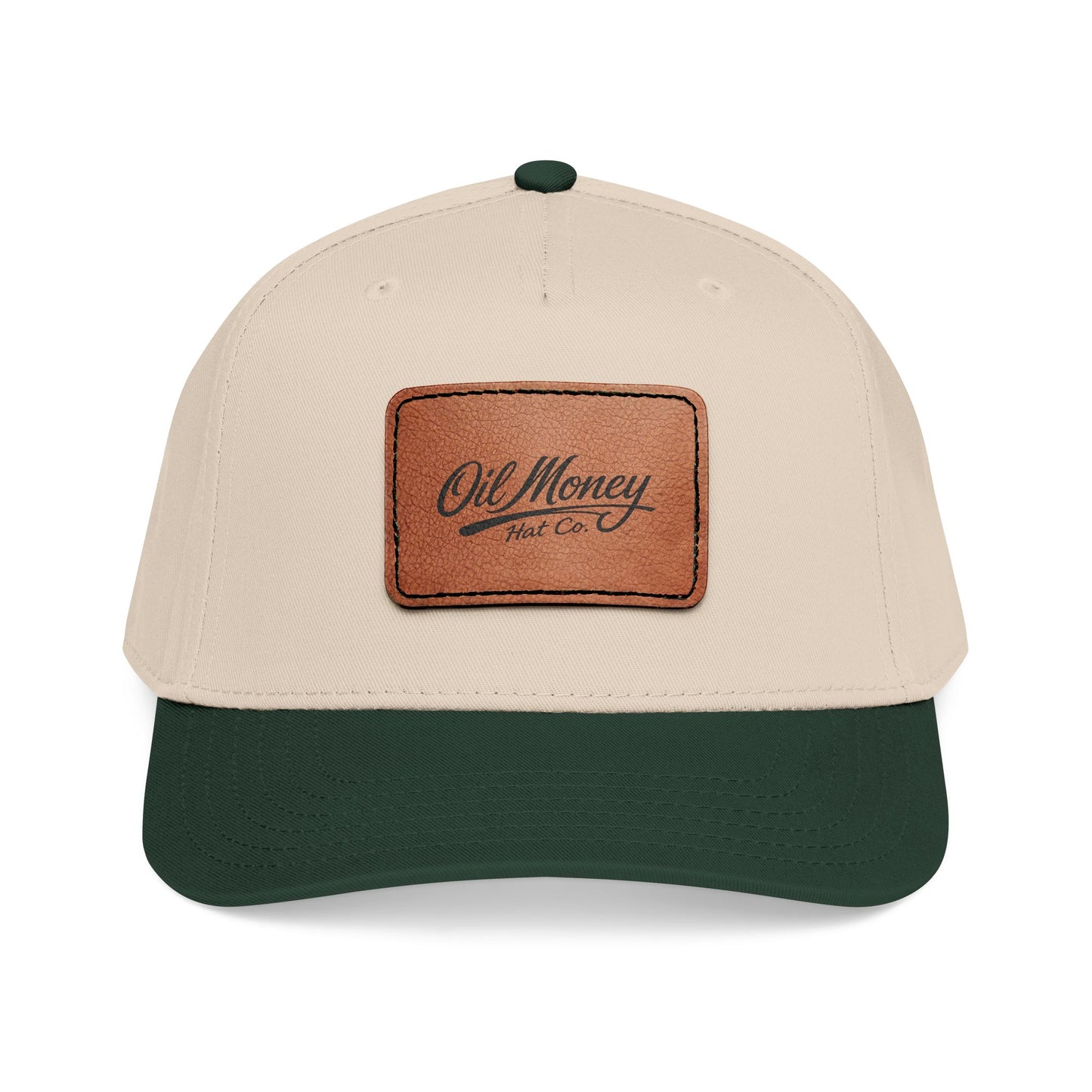 Leather patch oil cap