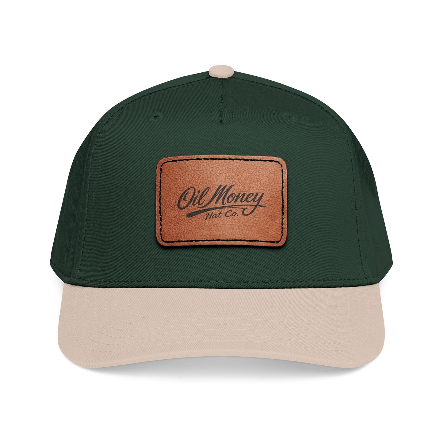 Leather patch oil cap
