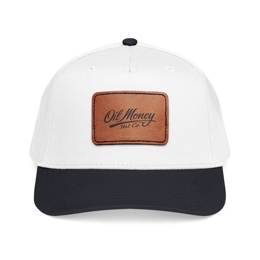 Leather patch oil cap