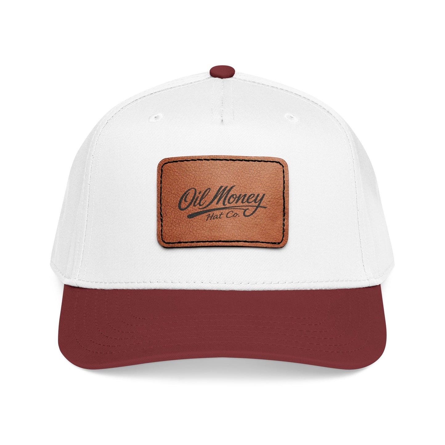 Leather patch oil cap